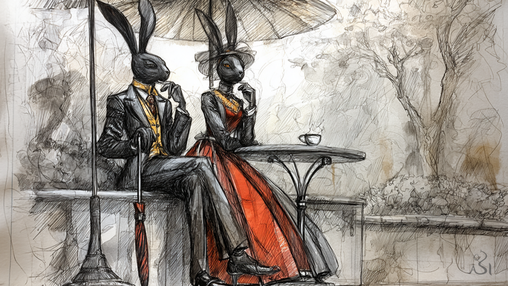 Konpè Lapen. Paris. Terrasse des cafés de la Belle Epoque. n10@Alexia de Saint John's
