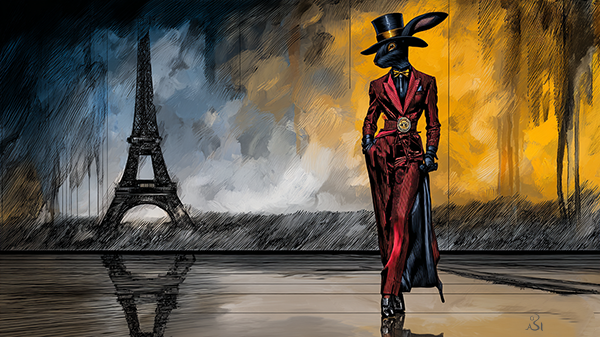 Konpè Lapin. Paris. Belle Epoque. Collection Eiffel Tower. red2 @Alexa de Saint John's